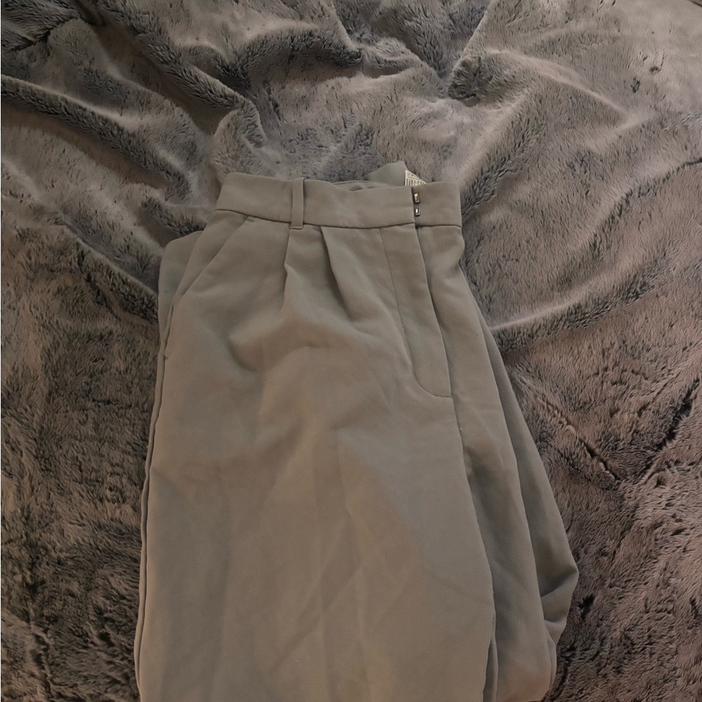 Sloane Gray High-Waisted Trousers